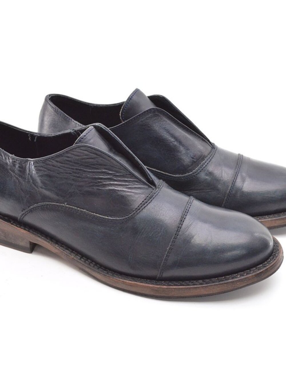Men Freebird Detrick Navy Plain Toe Slip On Oxford 11 M